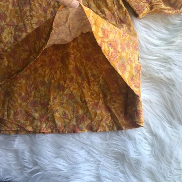 Free People Yellow Floral Mini Dress - Picture 6 of 9